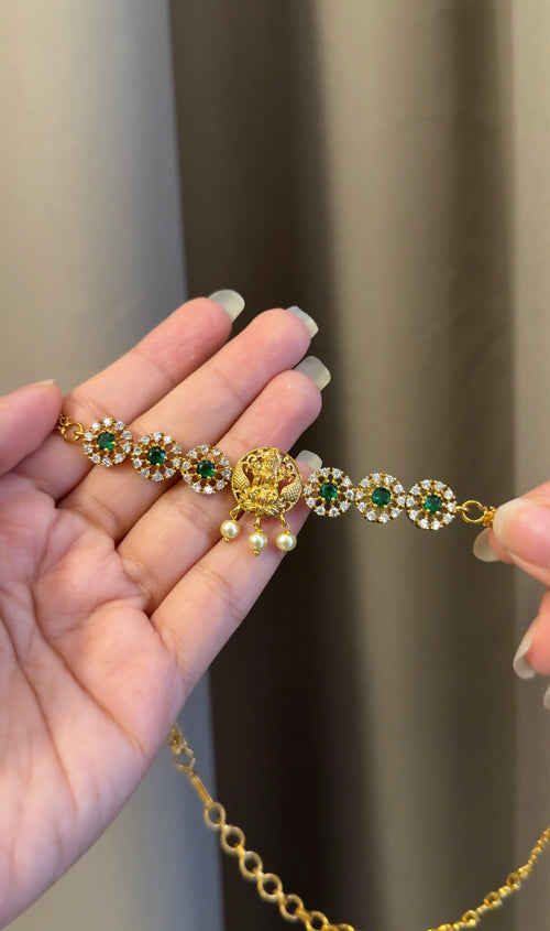 AD stone Idol Necklace with Earrings