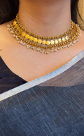 Coin Pearl Necklace with Earrings