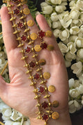 Red Flower Choker with Earrings
