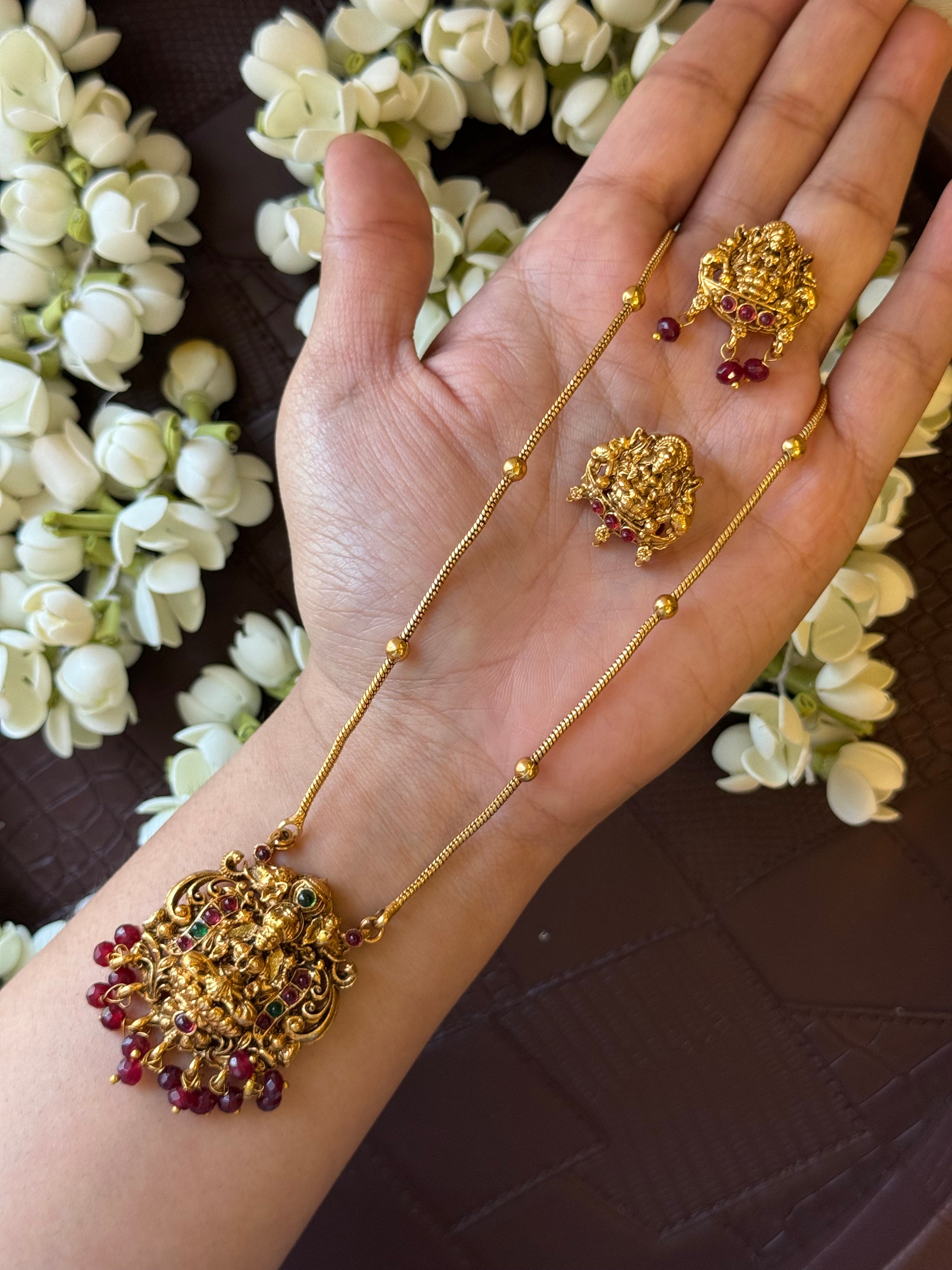 Simple Goddess Necklace with Earrings