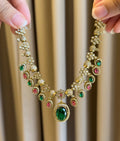 Emerald Ruby Necklace with Earrings