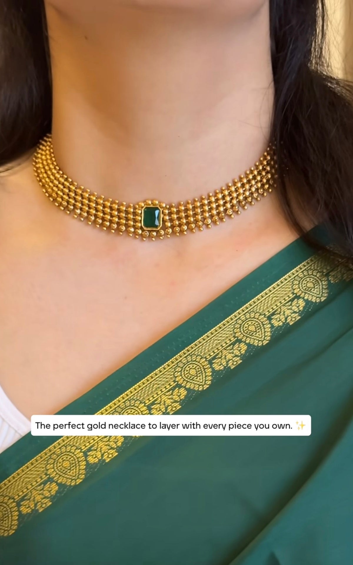 Anikha  Emerald Necklace with Earrings