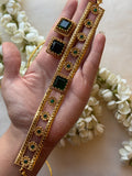 Dark Green Stone Choker with Earrings