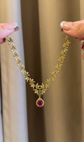 Gold Diamond Replica  Necklace with Earrings