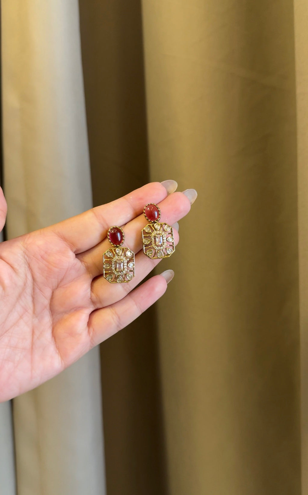 AD Multi Precious stone Choker with Earrings