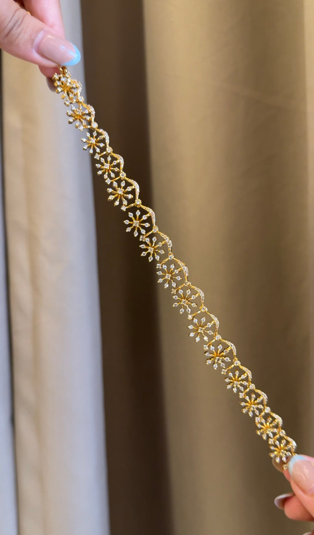 Gold Diamond Replica Necklace with Earrings