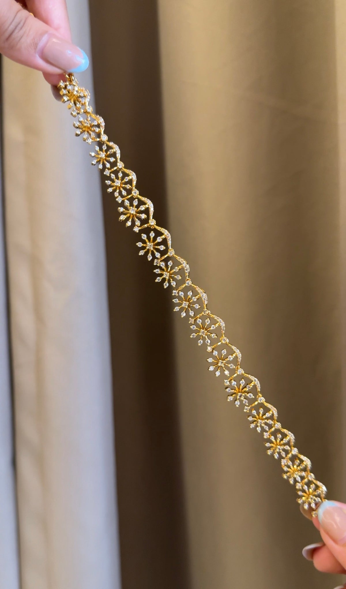 Gold Diamond Replica Necklace with Earrings