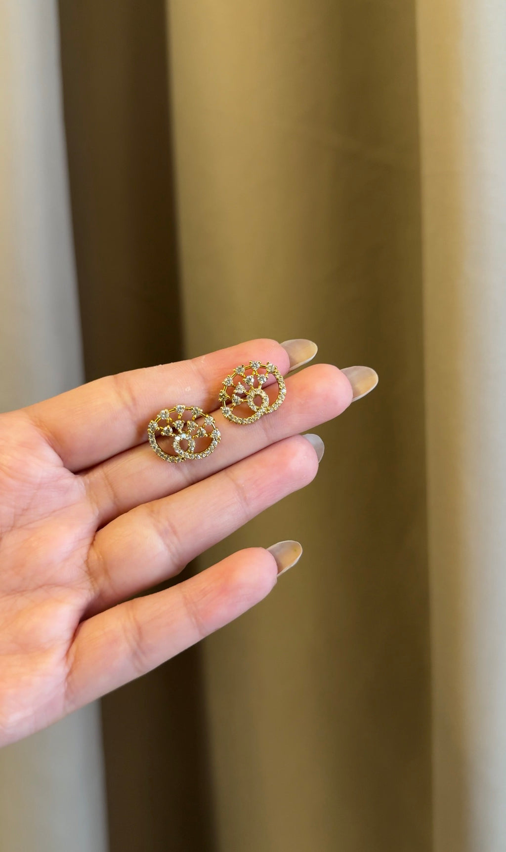 Gold Diamond Replica Necklace with Earrings