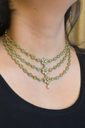 BEST SELLER THREE LAYER PRINCESS NECKLACE (PASTEL GREEN)