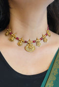 RED IDOL NECKLACE WITH EARRINGS
