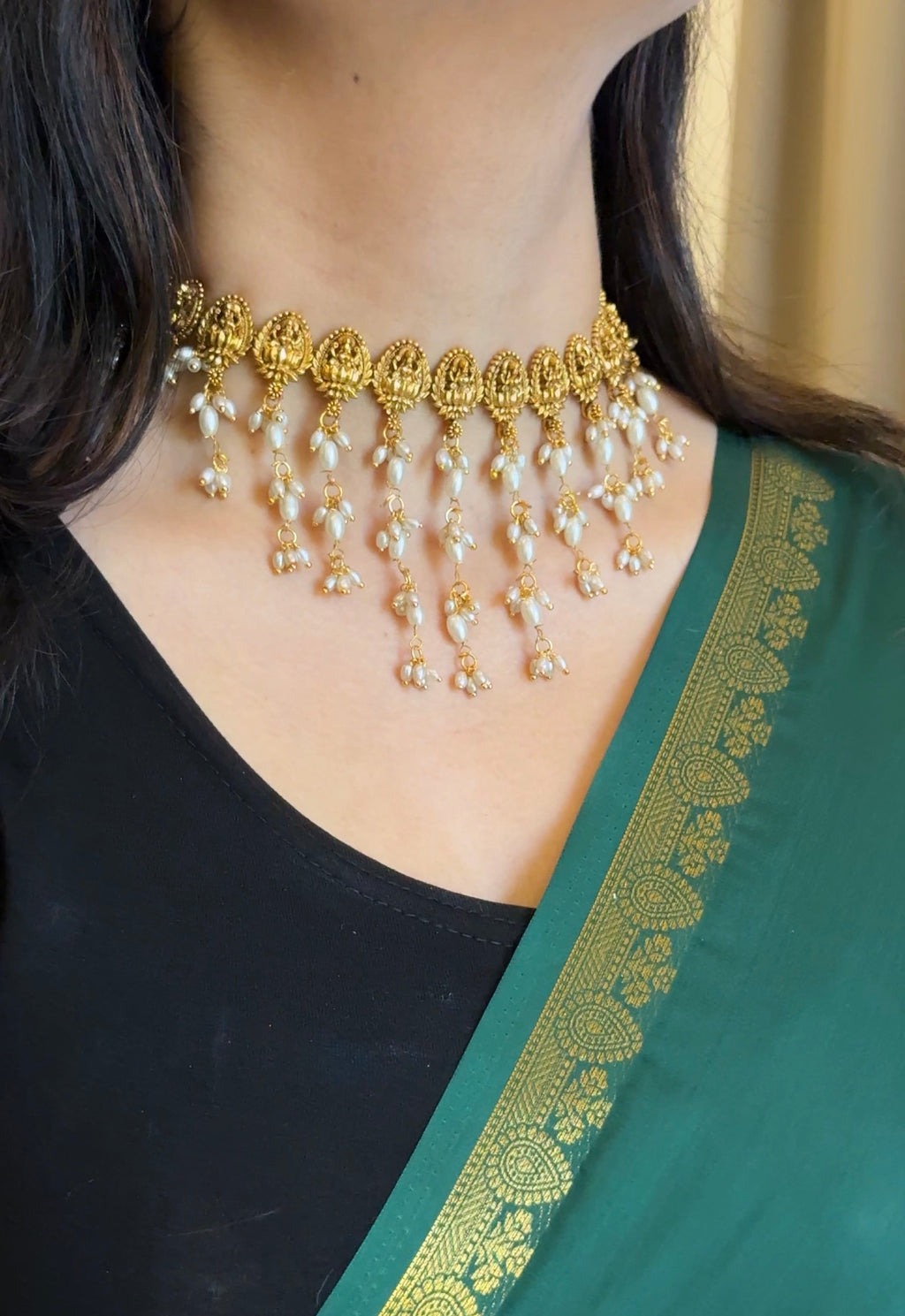 PREMIUM RICEPEARL NECKLACE WITH EARRINGS