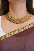Ruby Pearl Necklace with Earrings