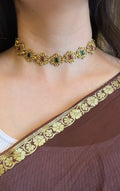 Multi floral choker with earrings