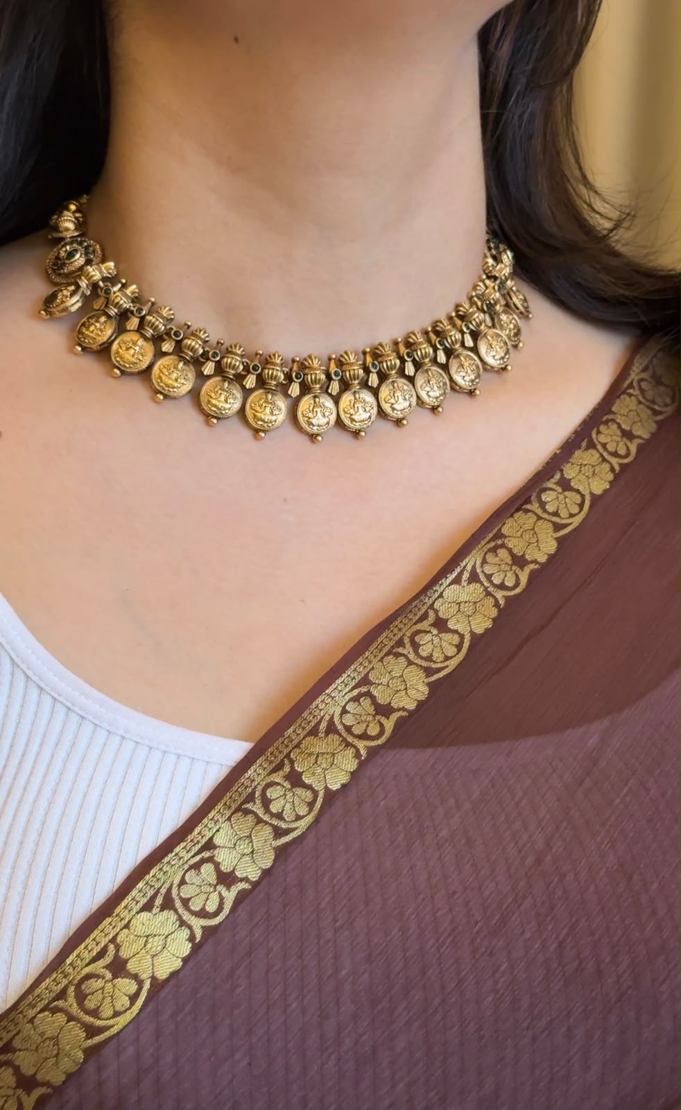 Antique Idol Necklace  with Earrings