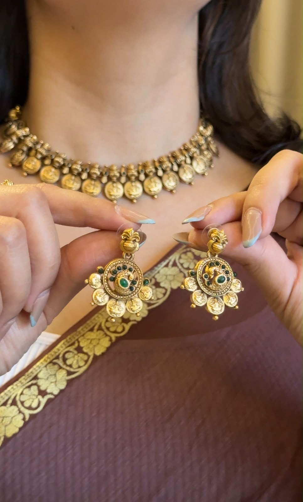 Antique Idol Necklace  with Earrings