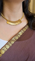 Gold Coin Necklace with Earrings