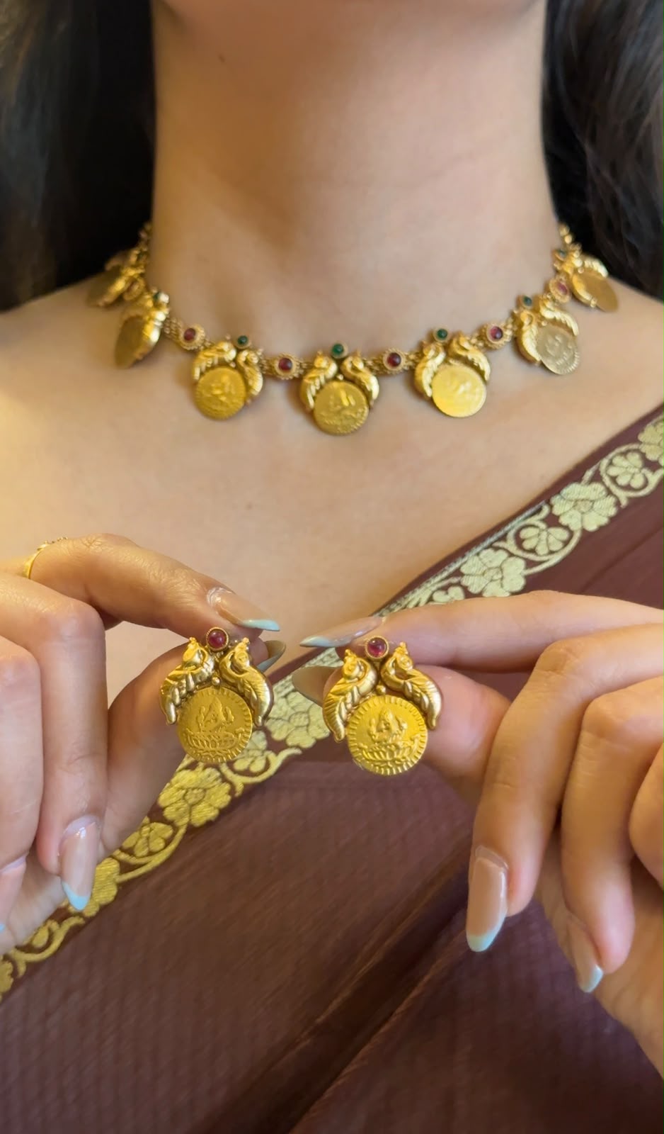 Revathi Kasu Necklace With Earrings